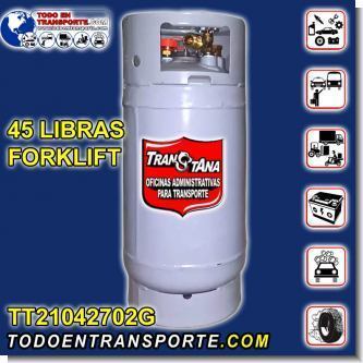 TT21042702G:    CILINDRO CONTENEDOR DE GAS TIPO MS 45 LIBRAS FORKLIFT CARGADO