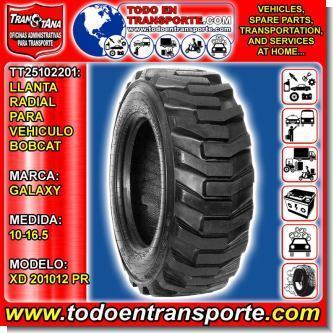 LLANTA RADIAL PARA VEHICULO BOBCAT MARCA GALAXY MEDIDA 10-16.5  MODELO XD 201