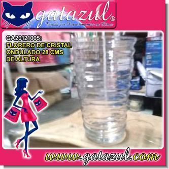 Lee el articulo completo FLORERO DE CRISTAL ONDULADO 28 CMS DE ALTURA