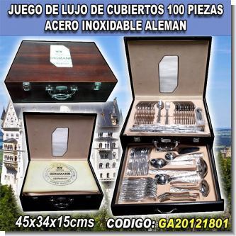 Read full article LUXURY GERMAN STAINLESS STEEL CUTLERY IN WOODEN TRUNK 45X34X15CMS 100 PIECES