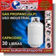 PROPANE_GLP_30: Recarga de Cilindro de Gas Propano (glp) para Uso Industrial - 30 Libras