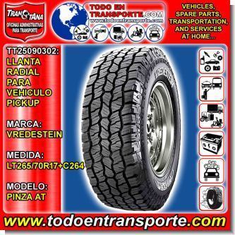 RADIAL TIRE FOR VEHICULE PICKUP BRAND VREDESTEIN SIZE LT265/70R17+C264 MODEL