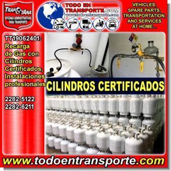 Recarga de Gas con Cilindros Certificados, Instalaciones profesionales 2282-5122 y 2282-6211