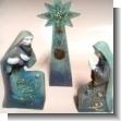 GE20110622: Estatuas de Navidad de Ceramica 19 Centimetros Juego de Tres Unidades